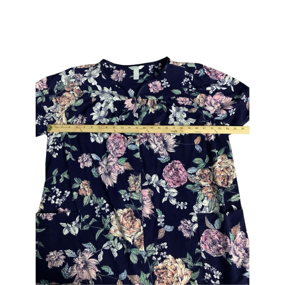 Beautiful Rare Vintage ADONNA SLEEPWEAR Floral Housecoat Lounge Dress Robe Snap - Picture 10 of 11